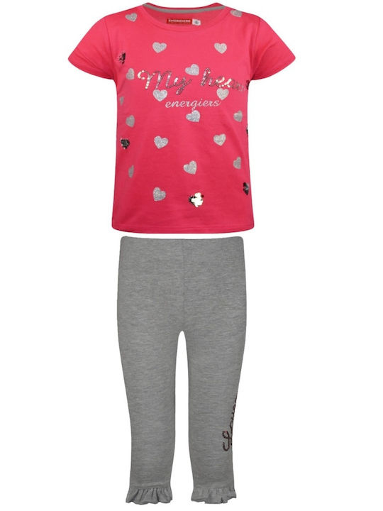 Energiers Kids Set with Leggings Summer 2pcs Pink