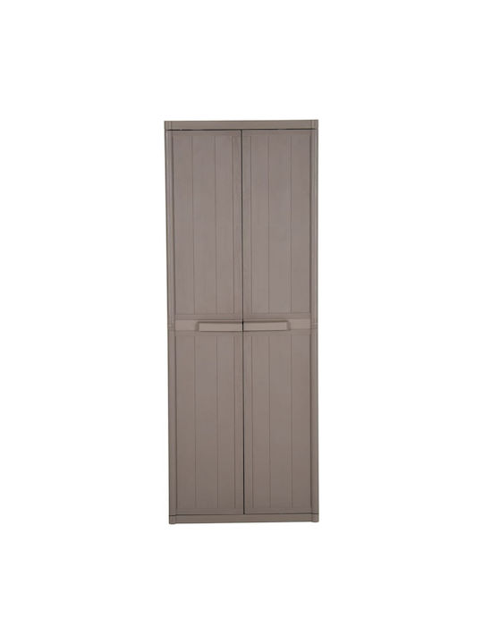 Dulap Dublu-Foi Din Polipropilenă Cu 4 Rafturi Maro 65x45x172 Cm