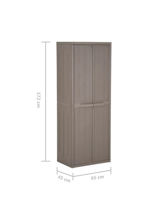 Dulap Dublu-Foi Din Polipropilenă Cu 4 Rafturi Maro 65x45x172 Cm