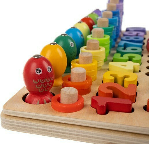 Kruzzel Beads Educational Game Letters & Numbers made of Wood for 4+ years old Years Old
