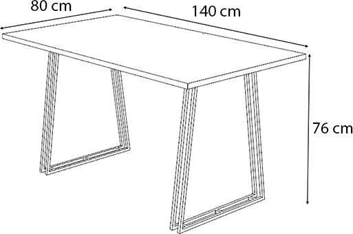 Gable Τραπέζι Κουζίνας Ξύλινο με Μεταλλικό Σκελετό Μαύρο / Ανθρακί 140x80x76εκ.