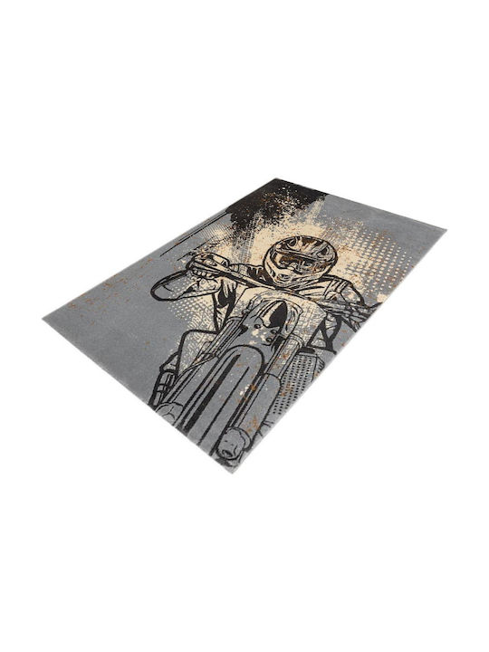 Saint Clair Motocross Παιδικό Χαλί Γκρι 115x175cm