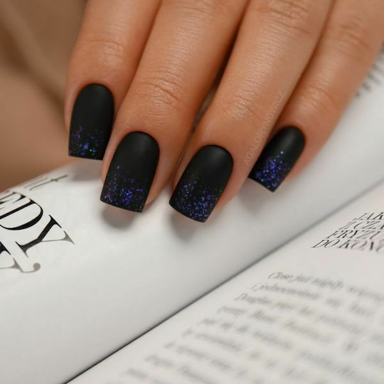 Semilac No Wipe Blinking Blue & Violet Flakes T15 Deckschicht für Gel-Nagellacke 7ml
