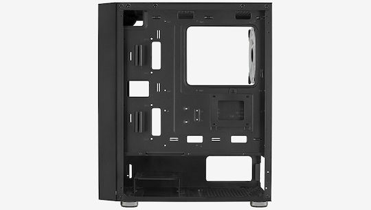 Aerocool Graphite Gaming Midi Tower Κουτί Υπολογιστή με Πλαϊνό Παράθυρο και RGB Φωτισμό Μαύρο