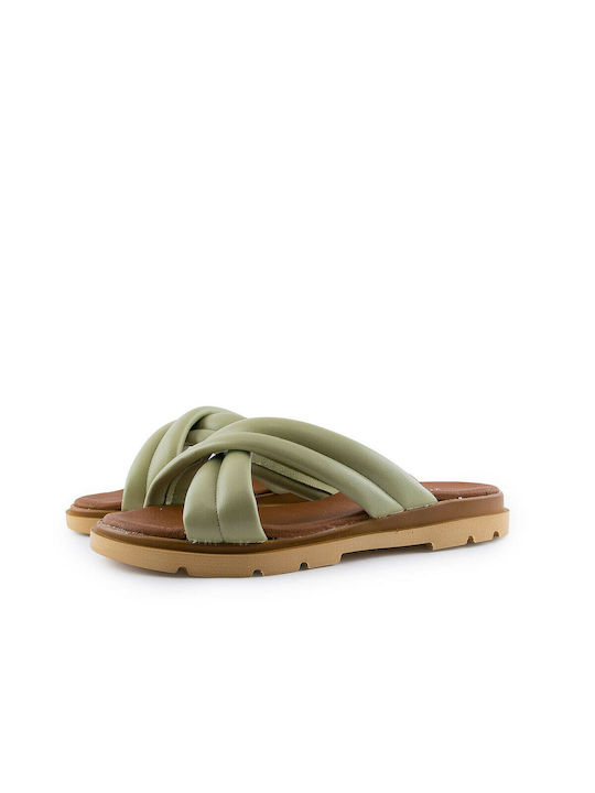 Step 39 Women's Flat Sandals in Green Color