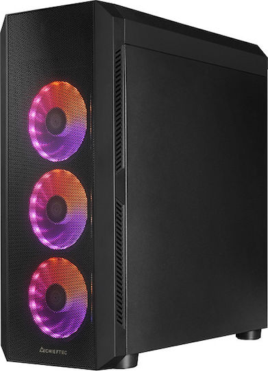 Chieftec Scorpion 4 Gaming Middle Tower Carcasă Calculator cu Fereastră Laterală și Iluminare RGB Negru