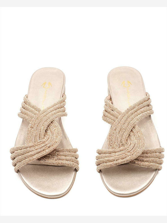 Flache Sandalen für Damen Bronze