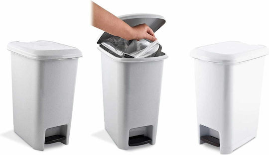 Viosarp Plastic Waste Bin 60lt with Pedal White