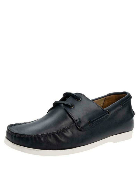 Member Boat 22 Men's Leather Boat Shoes Blue