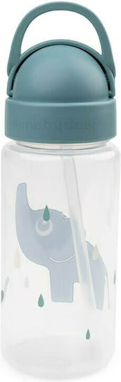 Done by Deer Kids Water Bottle Plastic with Straw Non Spill Elphee Blue 350ml