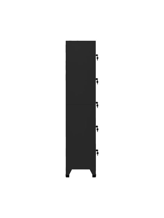 Locker Metal with 5 Cabinets Black 38x40x180cm