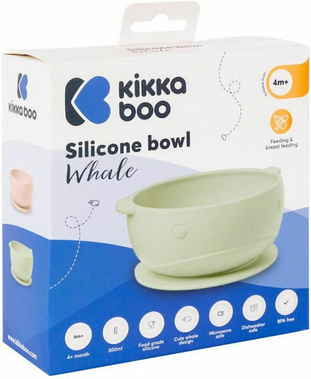 Kikka Boo Baby Food Bowl Whale made of Silicone Turquoise