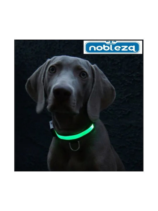 Nobleza Dog Collar Nylon in Green color Rechargeable 25mm x 51 - 61cm
