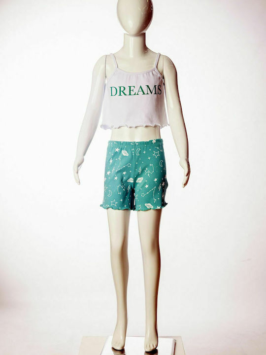 Joyce Παιδική Πιτζάμα Καλοκαιρινή Λευκή Dreams