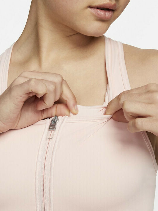 Dri-Fit Swoosh Women's Athletic Sports Bra Pink with Removable Padding