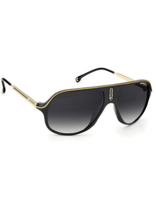 Carrera Safari Male Sunglasses With Black Horn-Rimmed Frame And Grey Gradient Lens 65N 807/9O