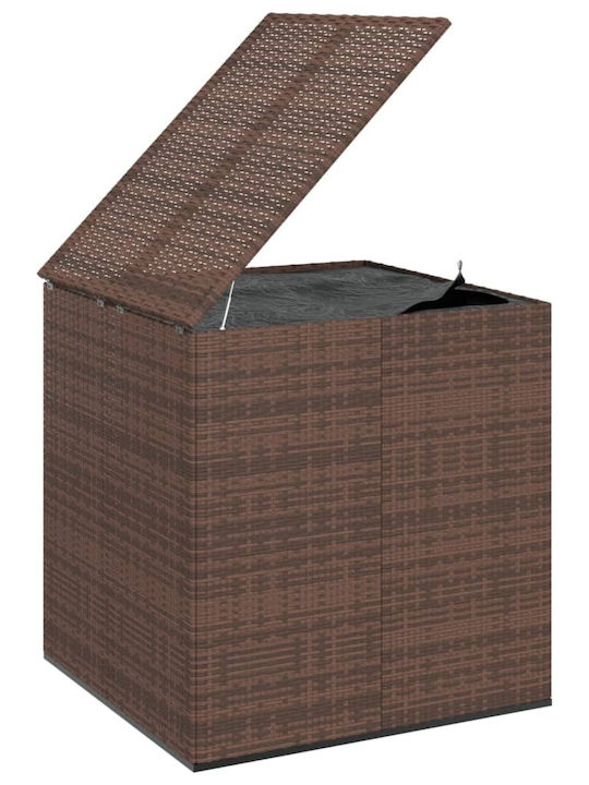 vidaXL Μπαούλο Αποθήκευσης Εξωτερικού Χώρου Rattan Καφέ Μ100xΠ97.5xΥ104εκ.