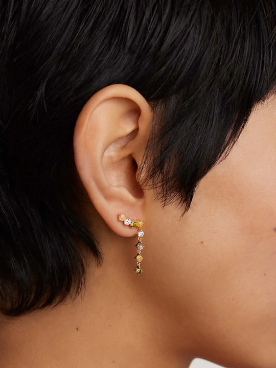 P D Paola Panorama Earrings made of Silver Gold Plated with Stones P D Paola Panorama Earrings made of Silver Gold Plated with Stones