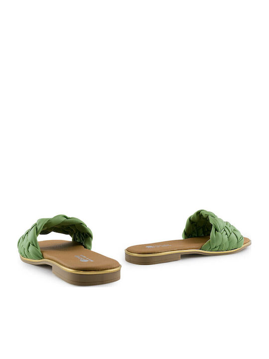 Flache Sandalen für Damen in Grün Farbe