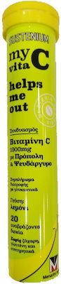 Menarini Sustenium Myvita C Helps Me Out Vitamin für Stärkung des Immunsystems, die Haut & Antioxidative Wirkung 1000mg Zitrone 20 Registerkarten