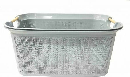TnS Καλάθι Αποθήκευσης Πλαστικό Γκρι 51x34x24cm TnS Καλάθι Αποθήκευσης Πλαστικό Γκρι 51x34x24cm