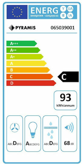 Pyramis Specieto Απορροφητήρας Καμινάδα 60cm Inox-Black