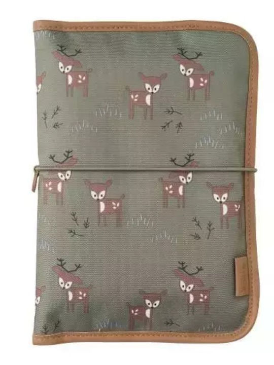 Fresk Portable Changing Pad Deer of Fabric Olive 18x26cm