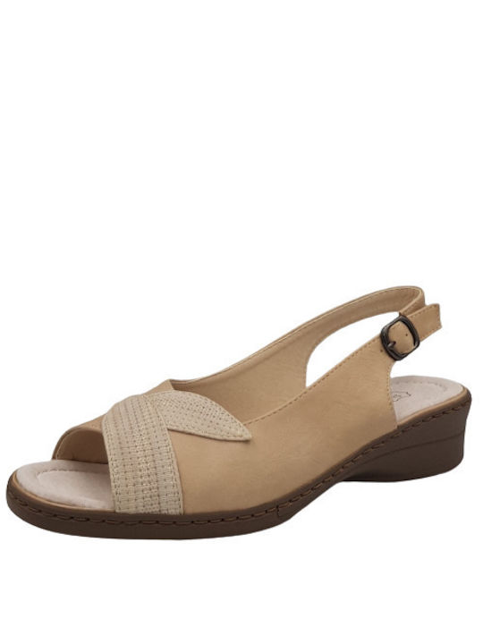 B-Soft Women's Sandals with Ankle Strap Beige