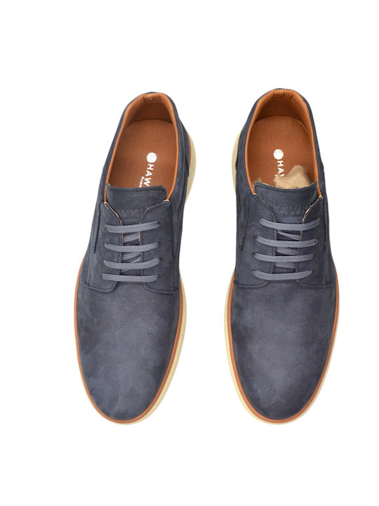 Hawkins Premium Men's Leather Casual Shoes Blue