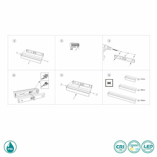 Faro Barcelona Doro Aplica de exterior montată pe perete LED IP65 28W cu Alb Cald Lumină 50x5.8εκ.