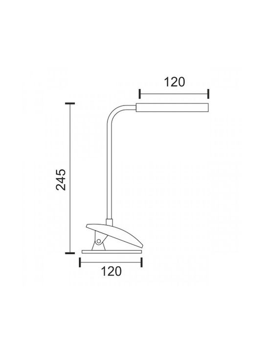 Spot Light LED Bürobeleuchtung mit flexiblem Arm und Clip in Weiß Farbe