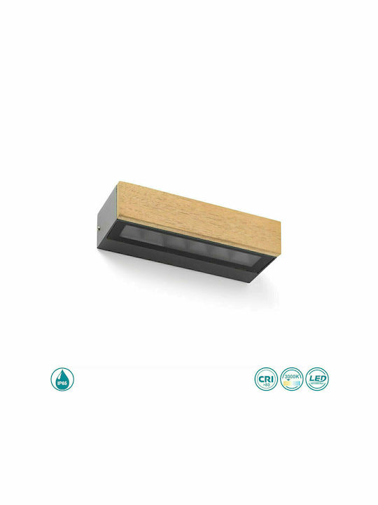 Faro Barcelona Doro Επιτοίχια Εξωτερική Πλαφονιέρα LED IP65 13W με Θερμό Λευκό Φως 22x4.8εκ.