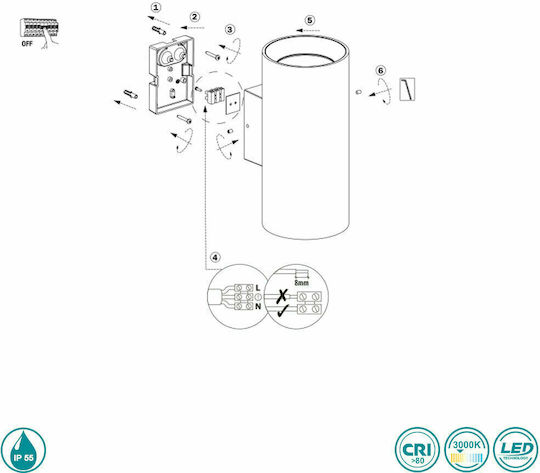 Faro Barcelona Thon Επιτοίχιο Εξωτερικό Σποτ LED IP55 15W 18.5x14εκ.