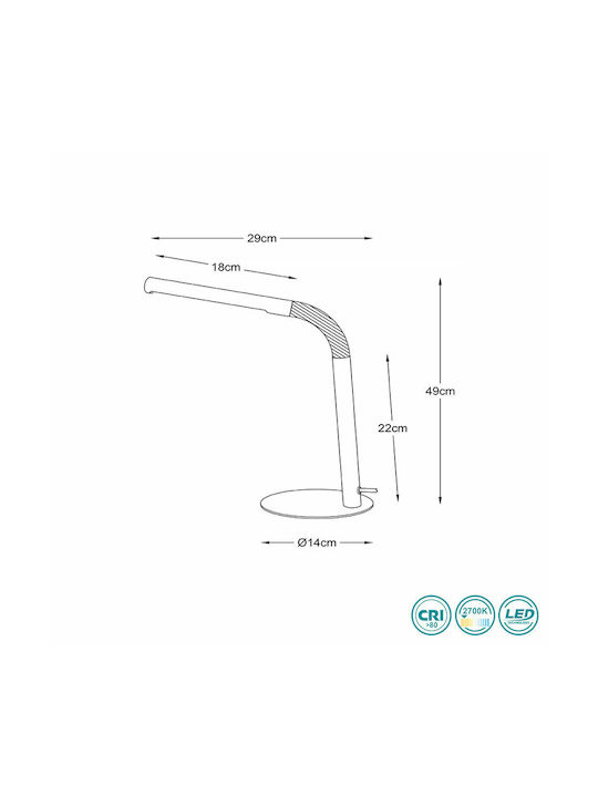 Lucide Lightning Gilly LED Φωτιστικό Γραφείου με Εύκαμπτο Βραχίονα σε Λευκό Χρώμα