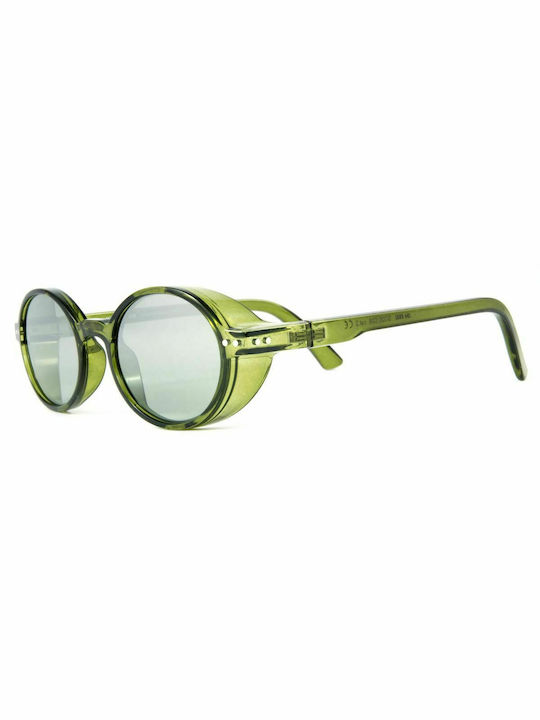 Sun's Good The Oval Sunglasses with Green Plastic Frame and Green Mirror Lens SG20C006