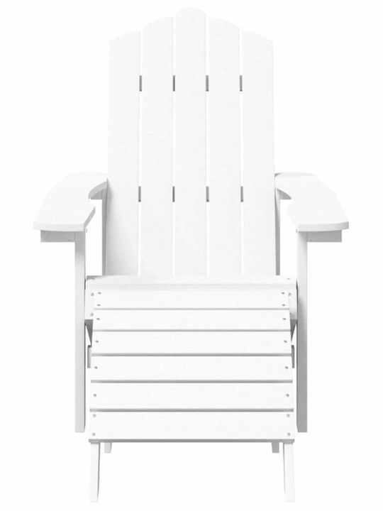 Градинска И Басейнова Шезлонг Пластмасов Adirondack Бял 83х73х92см