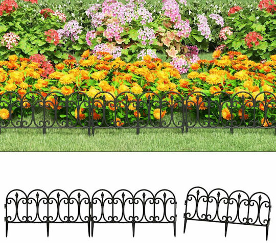 vidaXL Plastic Garden Border in Black Color 32.5x60cm 17τμχ