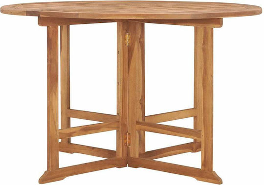 Table Foldable 110x110x75cm Brown