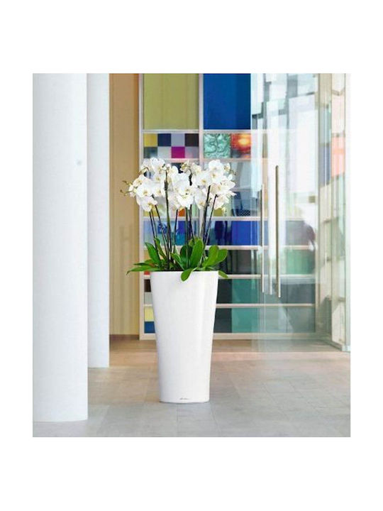 Lechuza Delta 30 Premium Blumentopf Selbstbewässerung 29x56.5cm in Weiß Farbe 15500