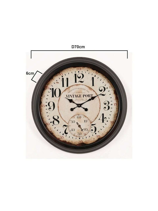 Inart Ρολόι Τοίχου Μεταλλικό 70cm
