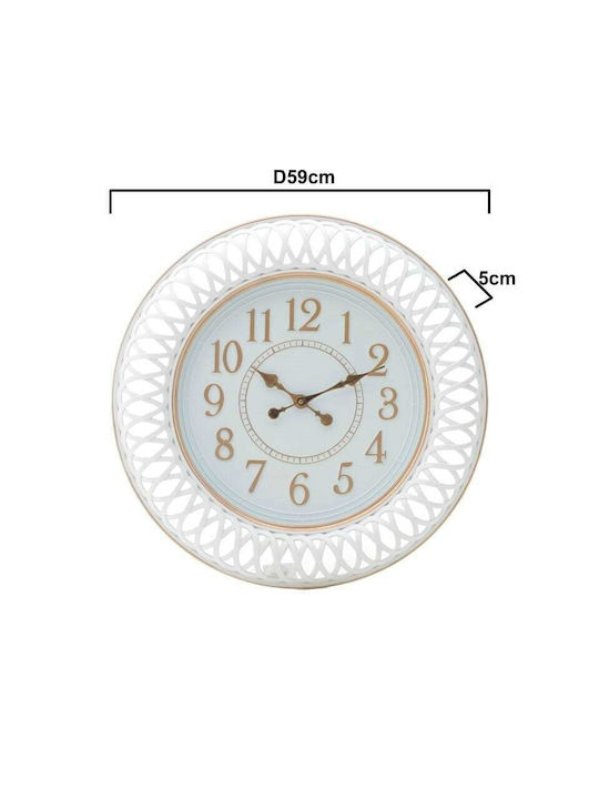 Inart Wall Clock Plastic White Ø58cm