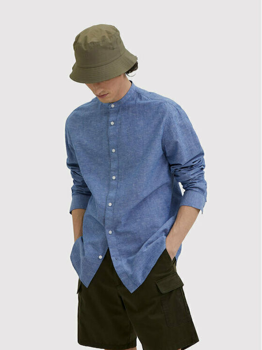 Langärmlig Leinen Hemd Blau