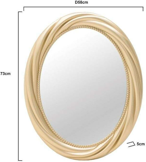 Inart 3-95-290-0011 Wandspiegel Oval Gold 73x58cm Inart 3-95-290-0011 Wandspiegel Oval Gold 73x58cm