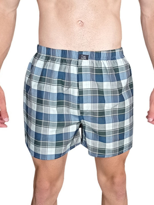 bs 9/3004 Boxer shorts Plaid 100% Greek Cotton Green/Blue/Black