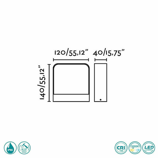 Faro Barcelona Axel Wall-Mounted Outdoor Ceiling Light LED IP65 6W 14x12εκ.