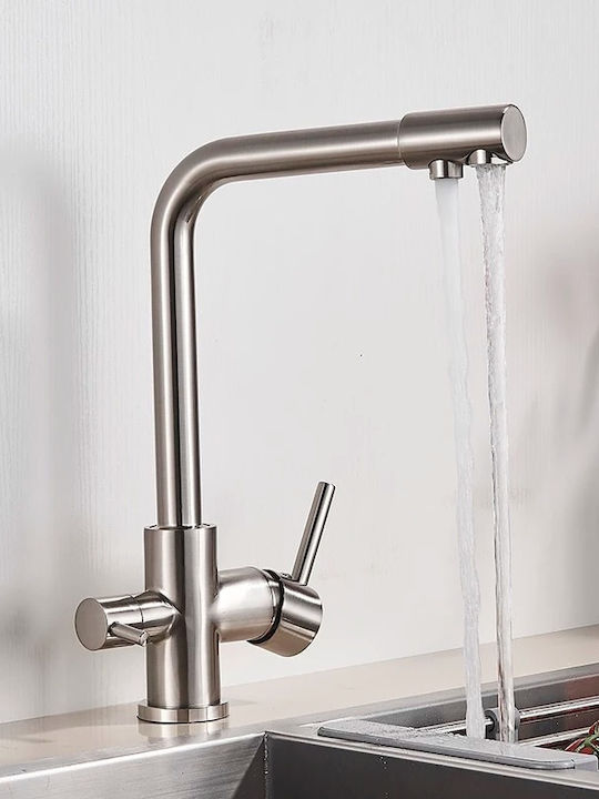 5-GTS Groß Küchenarmatur Zähler Edelstahl Silber