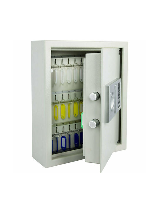Osio Wall-Mounted Combination Key Holder Metallic With Keyboard 48 Hooks 30x10x36cm