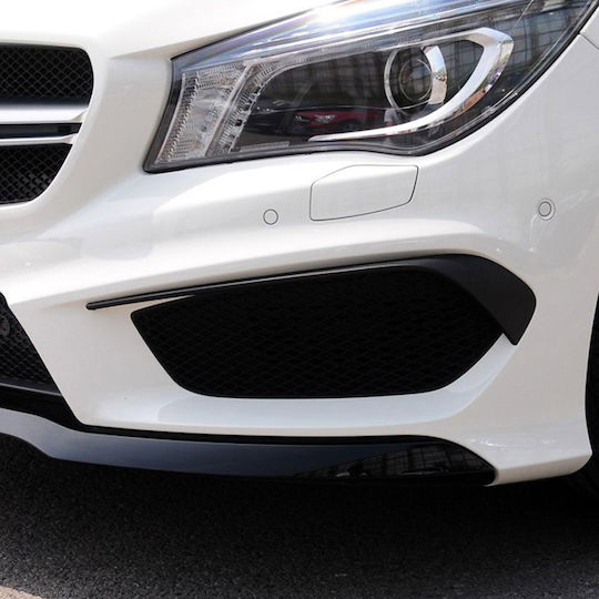 Carner Spoiler Auto Seitwärts Frontstoßstangen-Spoiler 2 Stück Kompatibel mit Mercedes-Benz CLA Klasse W117 2013-2017 AMG Schwarz Glänzend