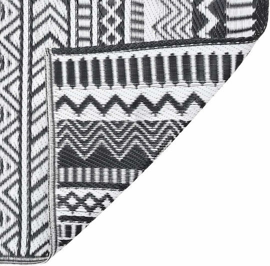 vidaXL Teppich Außenbereich Rechteckig Synthetisch,Polyester/Cotton/Leather Black