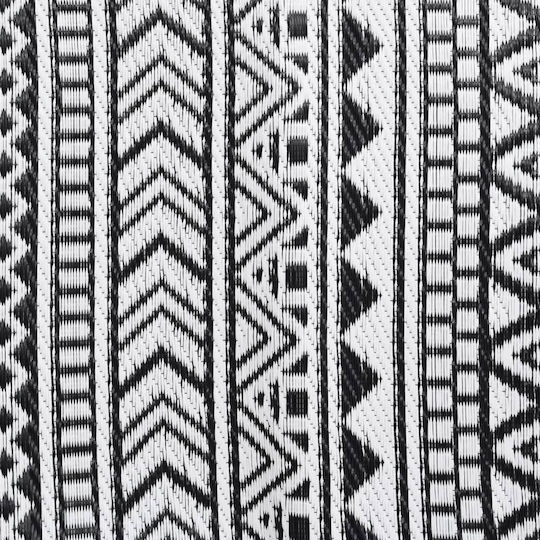 vidaXL Teppich Außenbereich Rechteckig Synthetisch,Polyester/Cotton/Leather Black